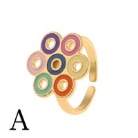 Fashion Copper 18k Gold Dripping Open Ring Wholesale sku image 1