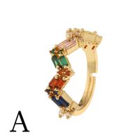 Hip Hop Geometric Diamond Open Ring Wholesale sku image 1