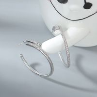 Korean Personality Exaggerated Nail Hoop Zircon Earrings sku image 2