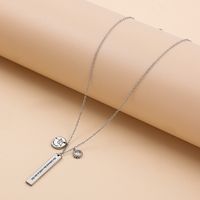 Retro Stainless Steel Round Pendant Necklace sku image 5