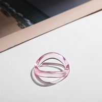 Korean Transparent Candy Color Geometric Resin Ring Wholesale sku image 24