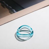 Korean Transparent Candy Color Geometric Resin Ring Wholesale sku image 25