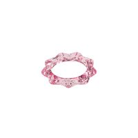 Korean Transparent Candy Color Geometric Resin Ring Wholesale sku image 3