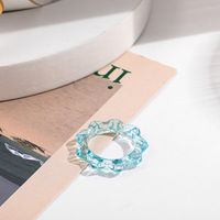 Korean Transparent Candy Color Geometric Resin Ring Wholesale sku image 8