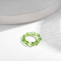 Korean Transparent Candy Color Geometric Resin Ring Wholesale sku image 9