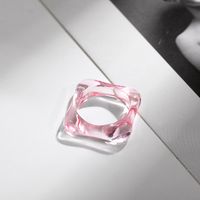 Korean Transparent Candy Color Geometric Resin Ring Wholesale sku image 12