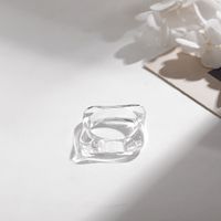 Korean Transparent Candy Color Geometric Resin Ring Wholesale sku image 13
