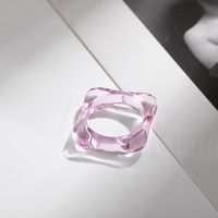 Korean Transparent Candy Color Geometric Resin Ring Wholesale sku image 14