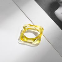 Korean Transparent Candy Color Geometric Resin Ring Wholesale sku image 15
