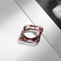 Korean Transparent Candy Color Geometric Resin Ring Wholesale sku image 16