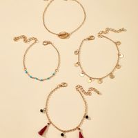 Ensemble De 4 Bracelets À Pampilles En Métal Avec Perles De Riz Simples main image 7