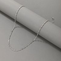 Simple Ring Beaded Silver Necklace sku image 1