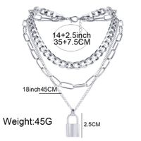 Hip-hop Style Thick Chain Lock-shaped Pendant Necklace main image 2