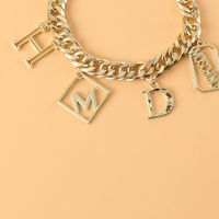 Fashion Exaggerated Chain Alloy Letter Pendant Bracelet main image 5