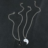 Fashion Hollow Alloy Oil Drop Tai Chi Star And Moon Pendant Necklace main image 5