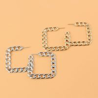 Retro Alloy Square Chain Earrings main image 5