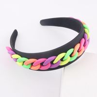 Fashion Wide-brimmed Color Chain Decoration Headband main image 6