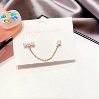 Korean Personalized Integrated Chain Pearl Earrings main image 2