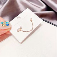 Korean Personalized Integrated Chain Pearl Earrings main image 3