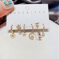 Yakemiyou Fashion Star Copper Inlaid Zircon Artificial Gemstones Earrings main image 5