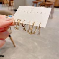 Yakemiyou Fashion Star Copper Inlaid Zircon Artificial Gemstones Earrings main image 3