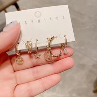 Yakemiyou Fashion Star Copper Inlaid Zircon Artificial Gemstones Earrings main image 2