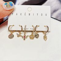 Yakemiyou Retro Flower Copper Plating Artificial Gemstones Earrings main image 5
