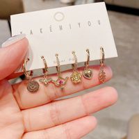 Yakemiyou Retro Flower Copper Plating Artificial Gemstones Earrings main image 2