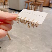 Korean Zircon Micro-inlaid Water Drop Earrings main image 5