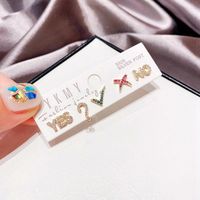 Yakemiyou Letter Copper Artificial Gemstones Earrings main image 5
