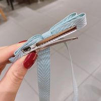 Korean Color Double-layer Ribbon Bow Hairpin main image 5