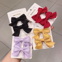 Korean Solid Color Bow Headdress Clip main image 1