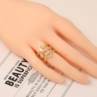Fashion Micro-inlaid Zircon Butterfly Palm Wide Multi-layer Ring main image 3
