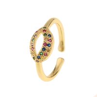 Simple Copper Color Zircon Red Lip Opening Adjustable Ring main image 6