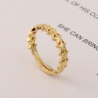 Fashion Heart-shaped Five-pointed Star Copper Opening Ring main image 5