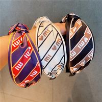 Korean Printing Color Matching Letters Twill Wide Hair Bands main image 5