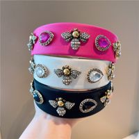 Retro Rhinestone Opal Bee Insect Wide Headband main image 5