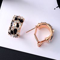 Boucles D'oreilles En Cristal De Diamant À Motif Léopard De Mode Coréenne main image 5