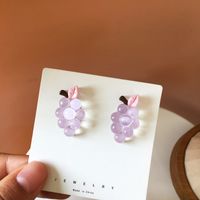 Korean Style Cute Purple Grape Earrings main image 2