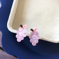 Korean Style Cute Purple Grape Earrings main image 5