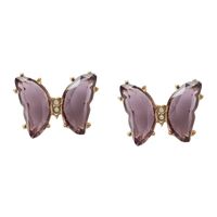 Summer Fashion Butterfly Earrings Purple Diamond Earrings main image 3