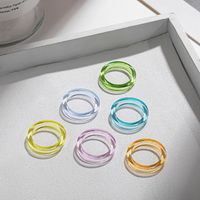 Korean Transparent Candy Color Geometric Resin Ring Wholesale main image 6