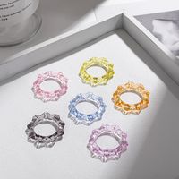 Korean Transparent Candy Color Geometric Resin Ring Wholesale main image 4