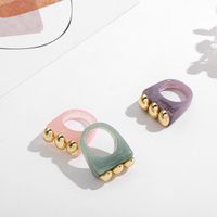 Retro Resin Square Geometric Ring Wholesale main image 1