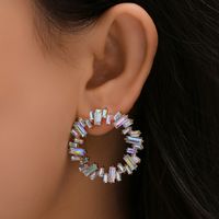 Nihaojewelry Jewelry Wholesale Alloy Crystal Colorful Round Earrings main image 2