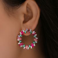 Nihaojewelry Jewelry Wholesale Alloy Crystal Colorful Round Earrings main image 5