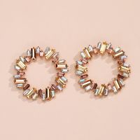 Nihaojewelry Jewelry Wholesale Alloy Crystal Colorful Round Earrings main image 7