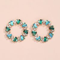 Nihaojewelry Jewelry Wholesale Alloy Crystal Colorful Round Earrings sku image 1