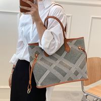 Nihaojewelry Wholesale Accessories Striped Plaid Large Capacity Tote Bag main image 1