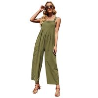 Nihaojewelry Casual Loose Solid Color Sling Sleeveless Jumpsuit Wholesale main image 6